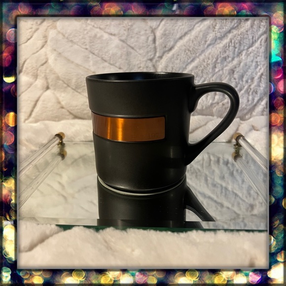 [Starbucks] black ceramic mug with copper band. - Picture 2 of 9